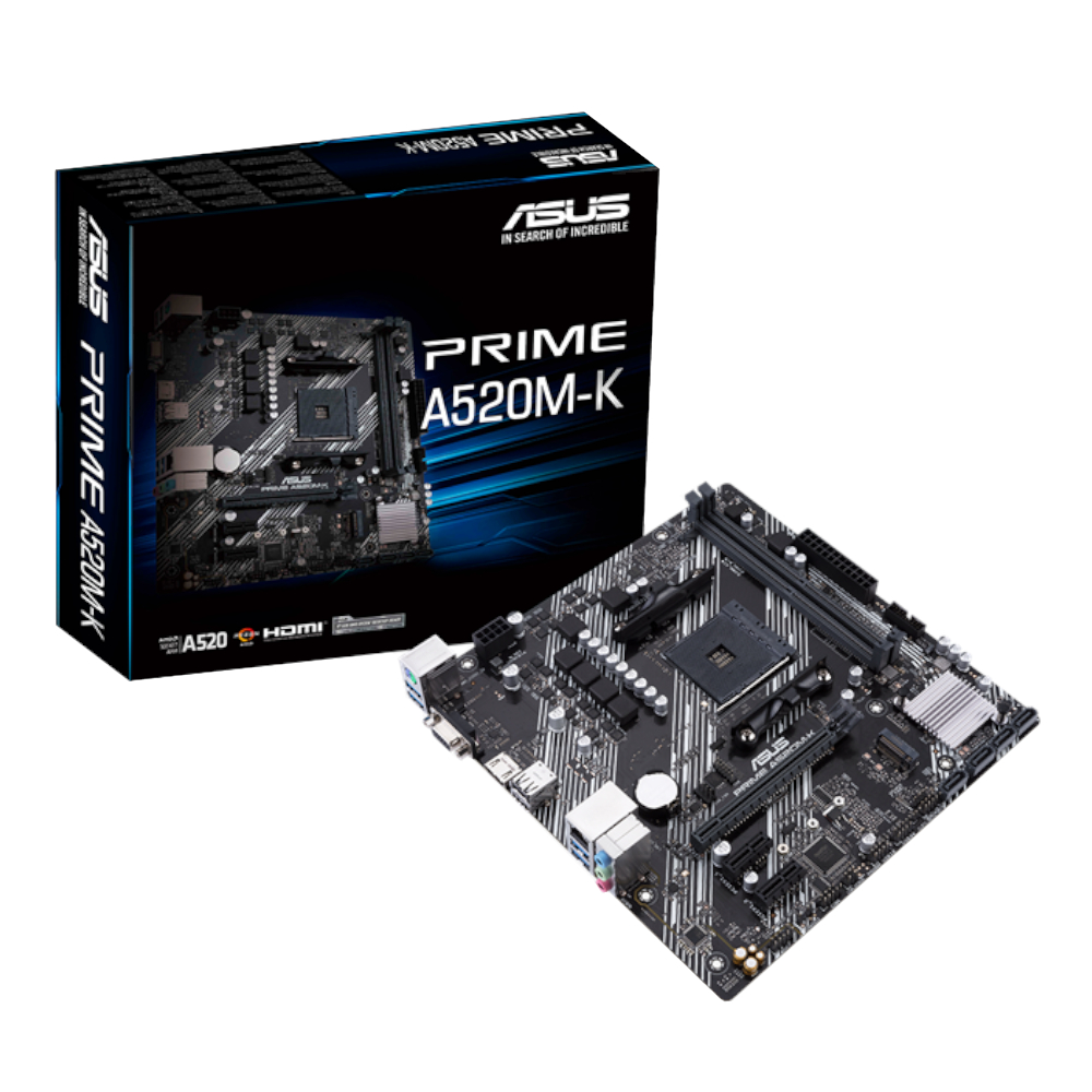 PRIME A520M-K - AM4 / DDR4 / mATX Black Motherboard by Asus