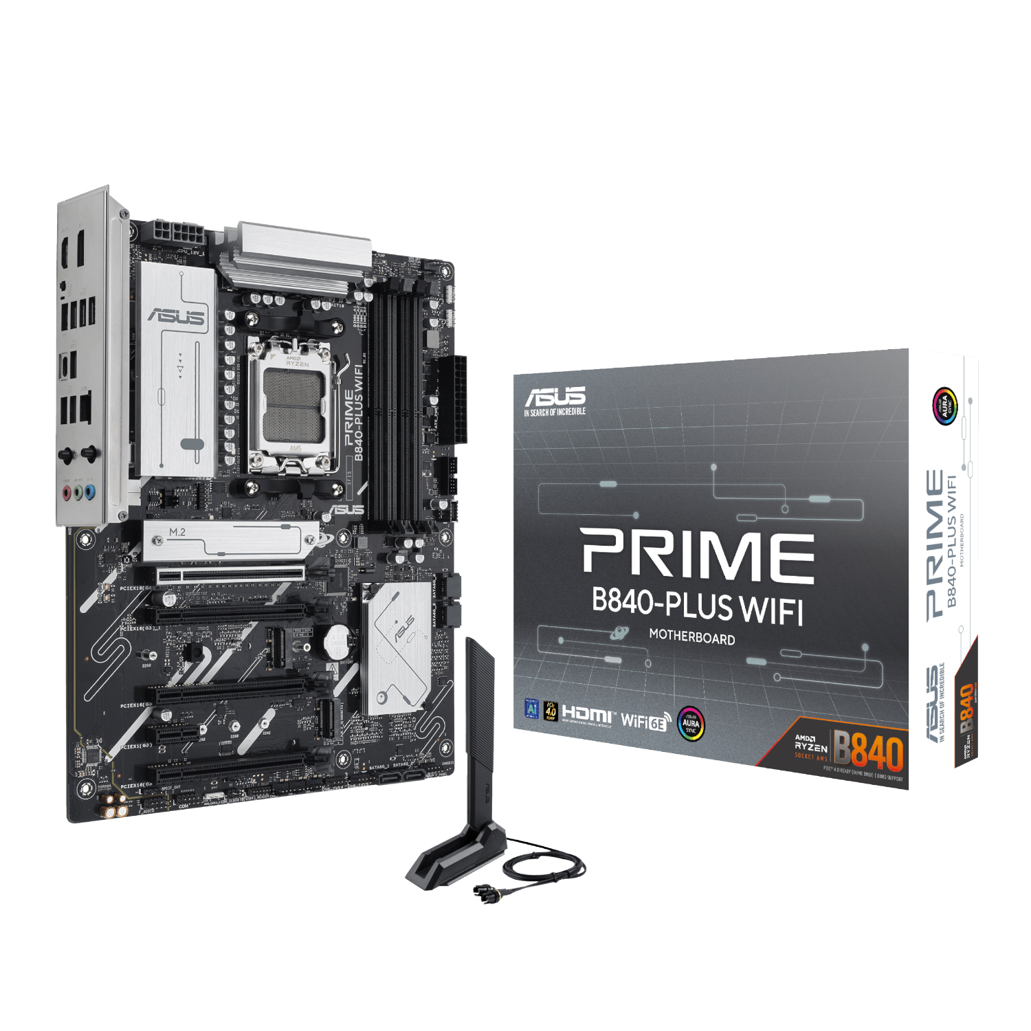 PRIME B840-PLUS - AM5 / DDR5 / WIFI / ATX Black Gaming Motherboard by Asus
