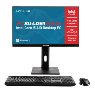 FUSION 24" Intel Core i5-12400 16GB DDR5 1TB Windows 11 AiO Desktop PC by PCBuilder