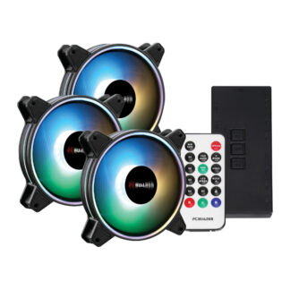 Tempest Chill Fan Kit 3x120MM Dual Glow ARGB Fan + Controller + RF Remote by PCBuilder