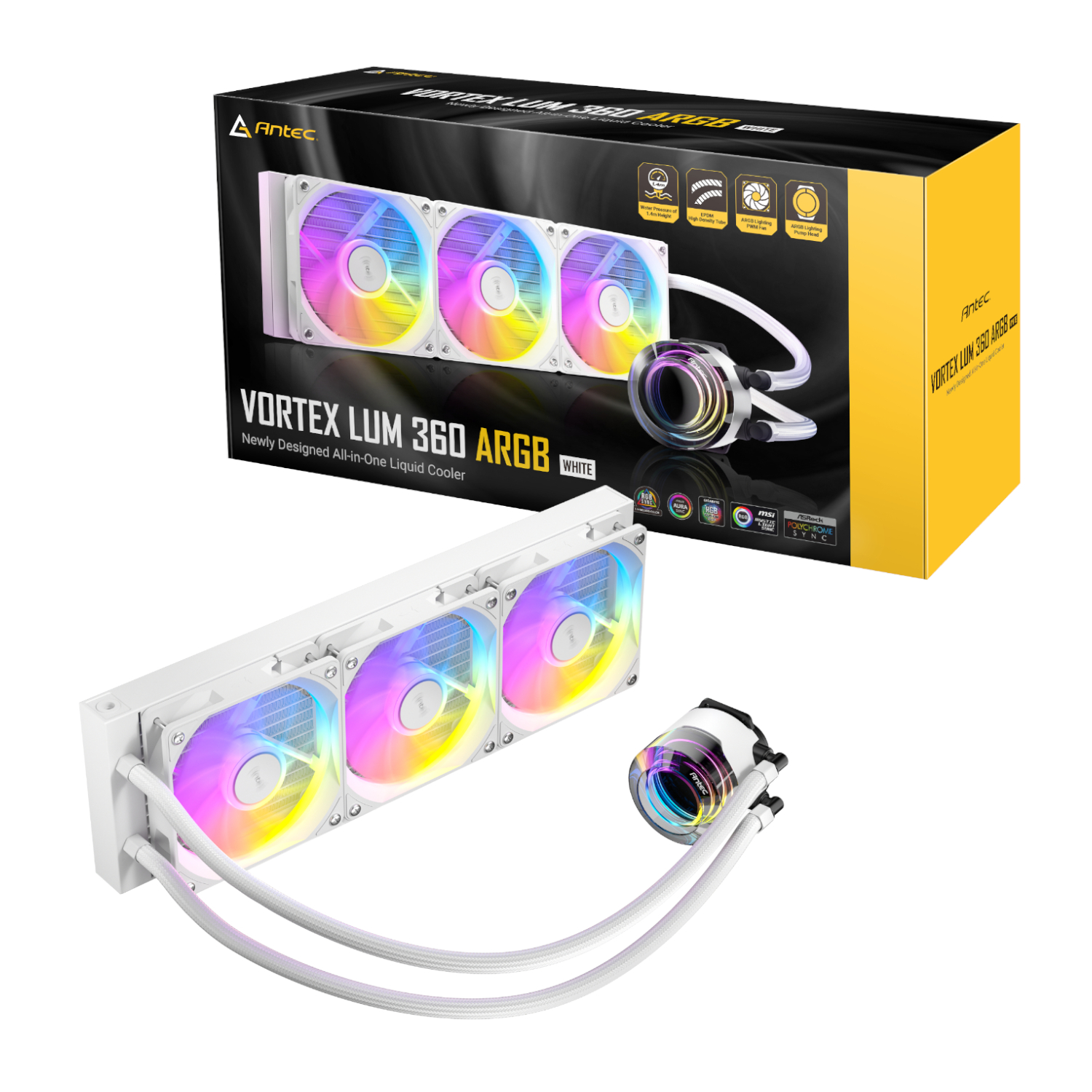 VORTEX LUM 360 ARGB AIO CPU Liquid Cooler - White by Antec
