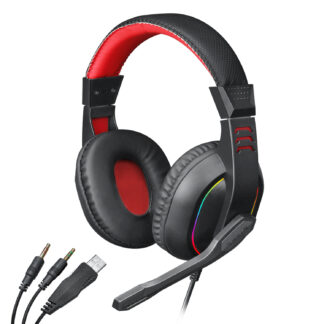 Over-Ear ARES Aux RGB Gaming Headset - Black by REDRAGON