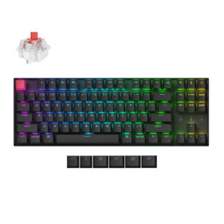 K8 QMK 80% TKL Wireless Mechanical Keyboard V2 Red Switches - Black by Keychron