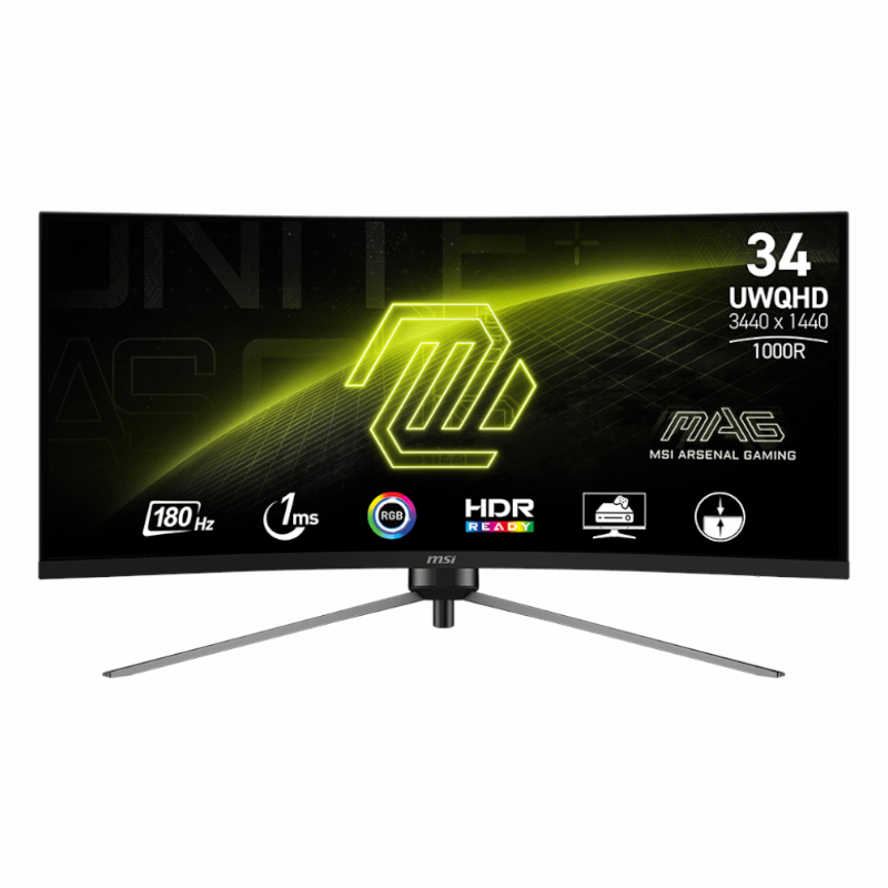 MAG345CQR 34" Curved Gaming Monitor 3440x1440 (UWQHD) VA 1ms 180Hz by MSI