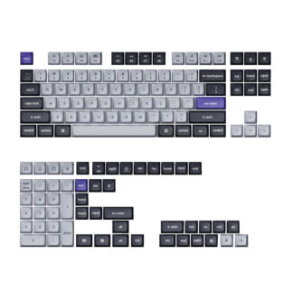 Double Shot KSA PBT Keycap Set - Dark Grey/White Smoke by Keychron