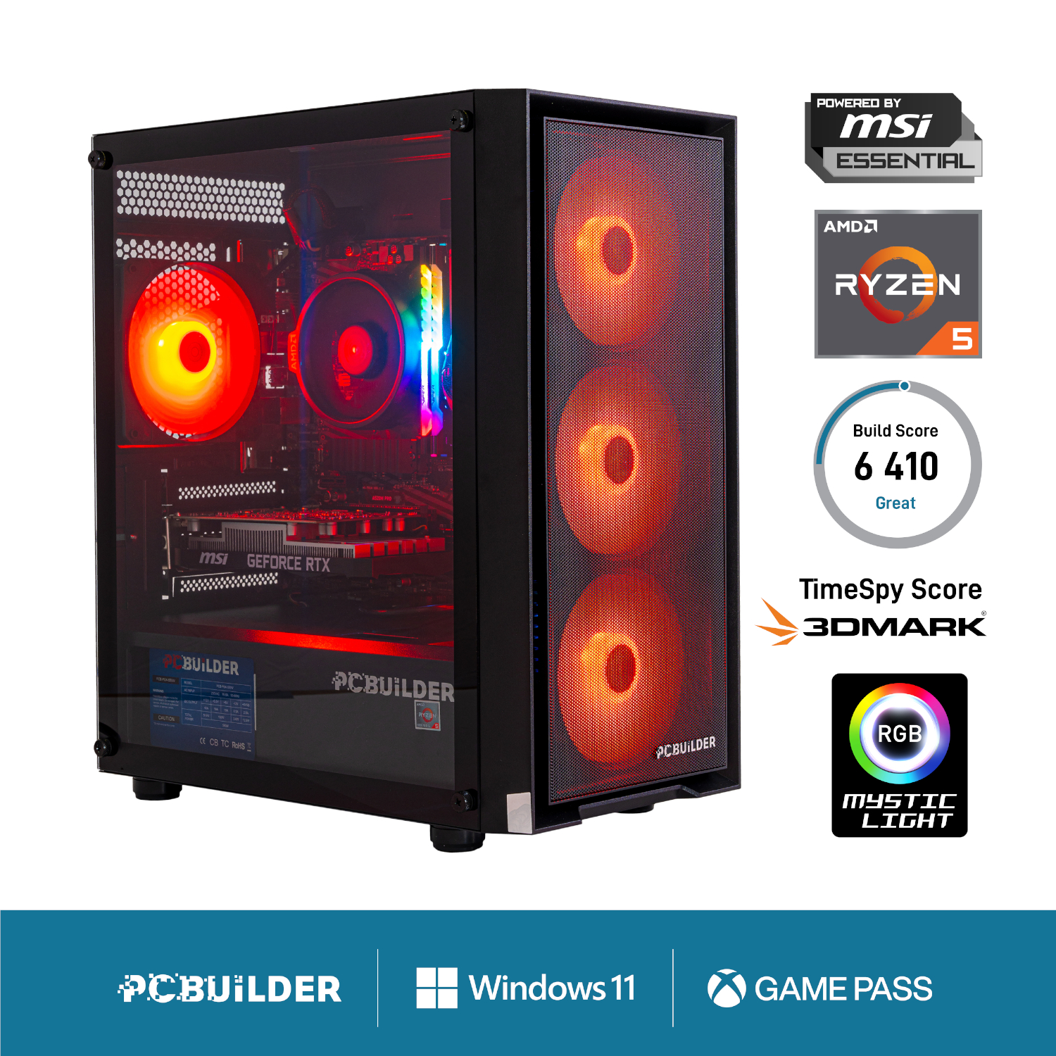 Ryzen 5 5500 SCOUT Windows 11 Gaming PC by PCBuilder