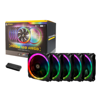 Prizm 120 ARGB Case Fan 5 Pack + Controller - Black by Antec