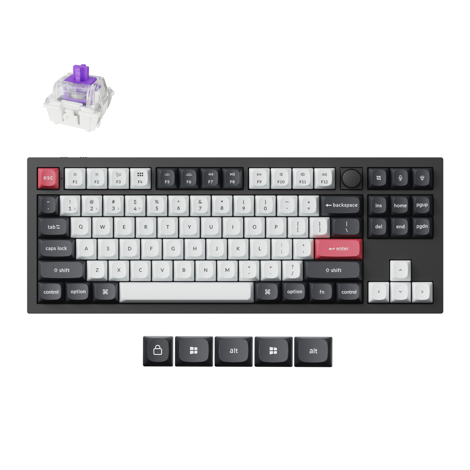 Q3 HE QMK 80% Wireless Custom Mechanical Keyboard (Nebula Switch) - Carbon Black by Keychron