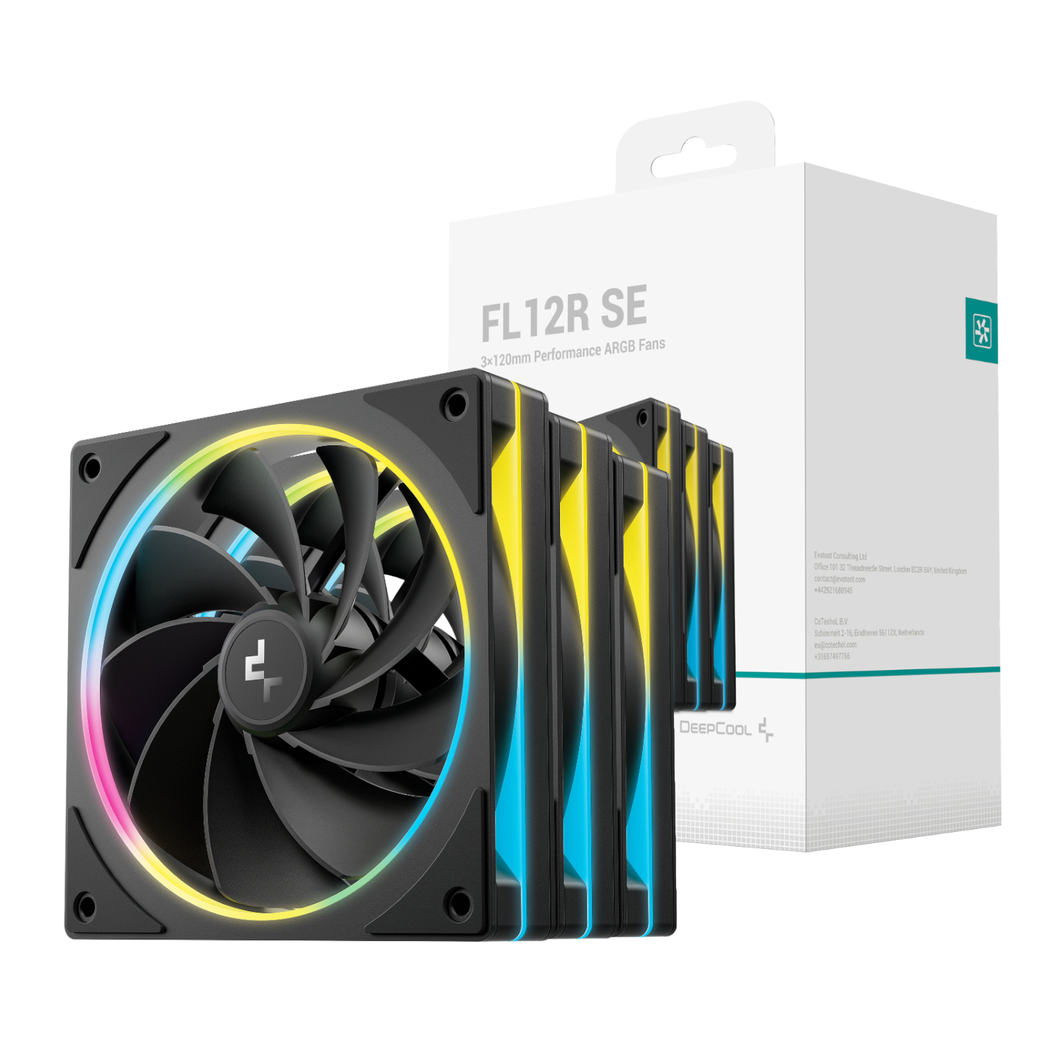 FL12R SE 3-in-1 ARGB 120mm PWM 3 Fan Pack - Black by DeepCool