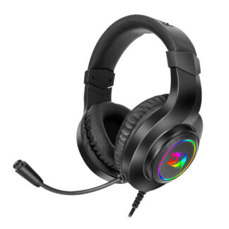 Over-Ear HYLAS Aux (Mic and Headset)|USB (Power Only)RGB Gaming Headset - Black by REDRAGON