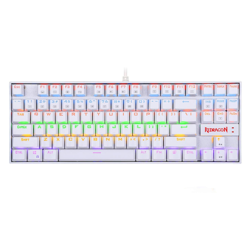 KUMARA Mechanical 87 Key|RGB Backlit Gaming Keyboard - White by REDRAGON
