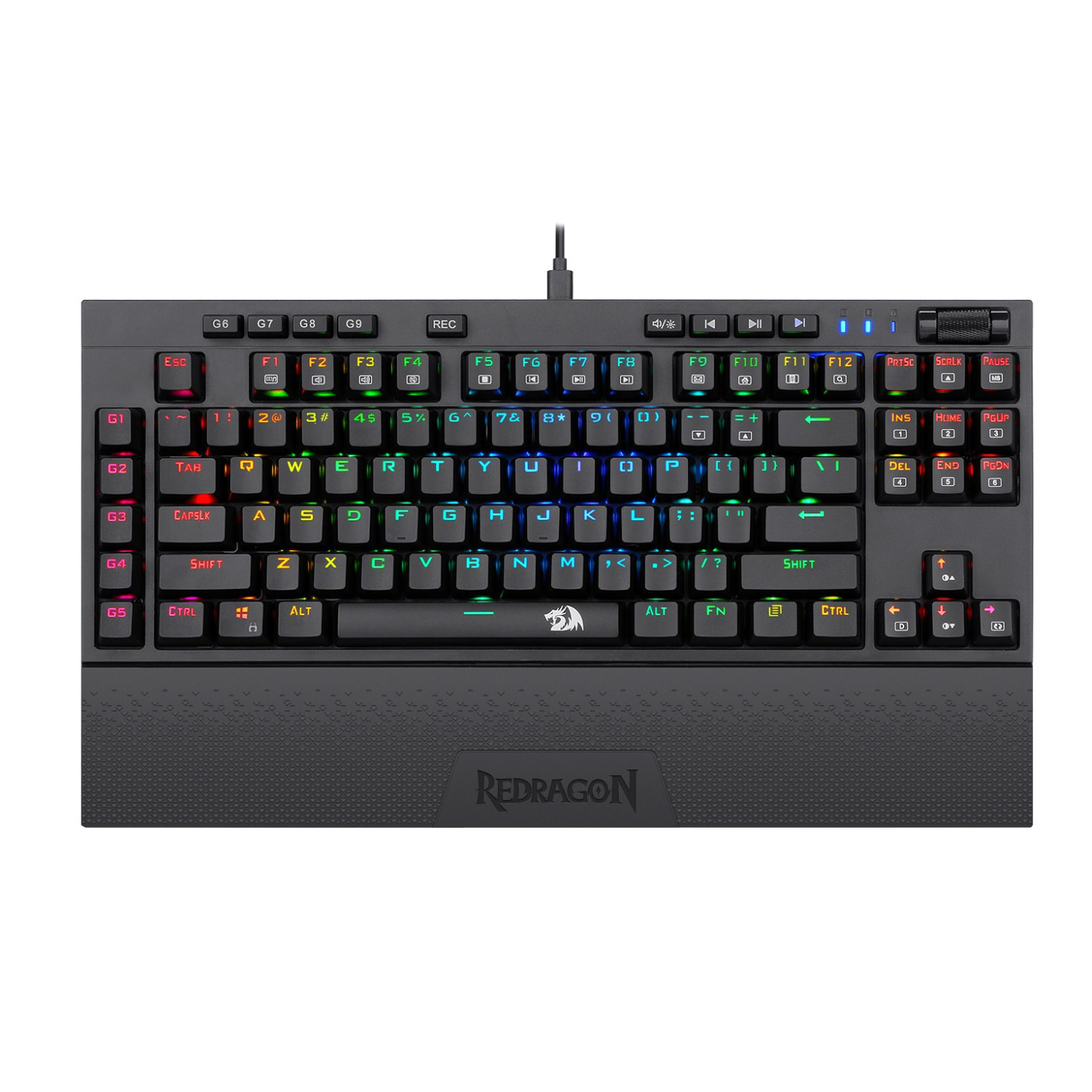 K588 RGB Pro BROADSWORD TKL Mechanical Wired Gaming Keyboard - Black by REDRAGON