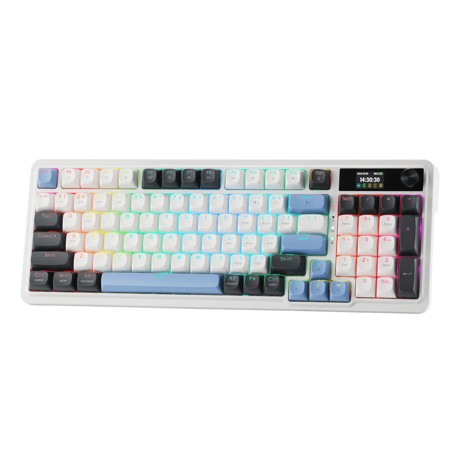 K719WGB GALATIN RGB PRO Full sized Wireless Gaming Keyboard - White by REDRAGON
