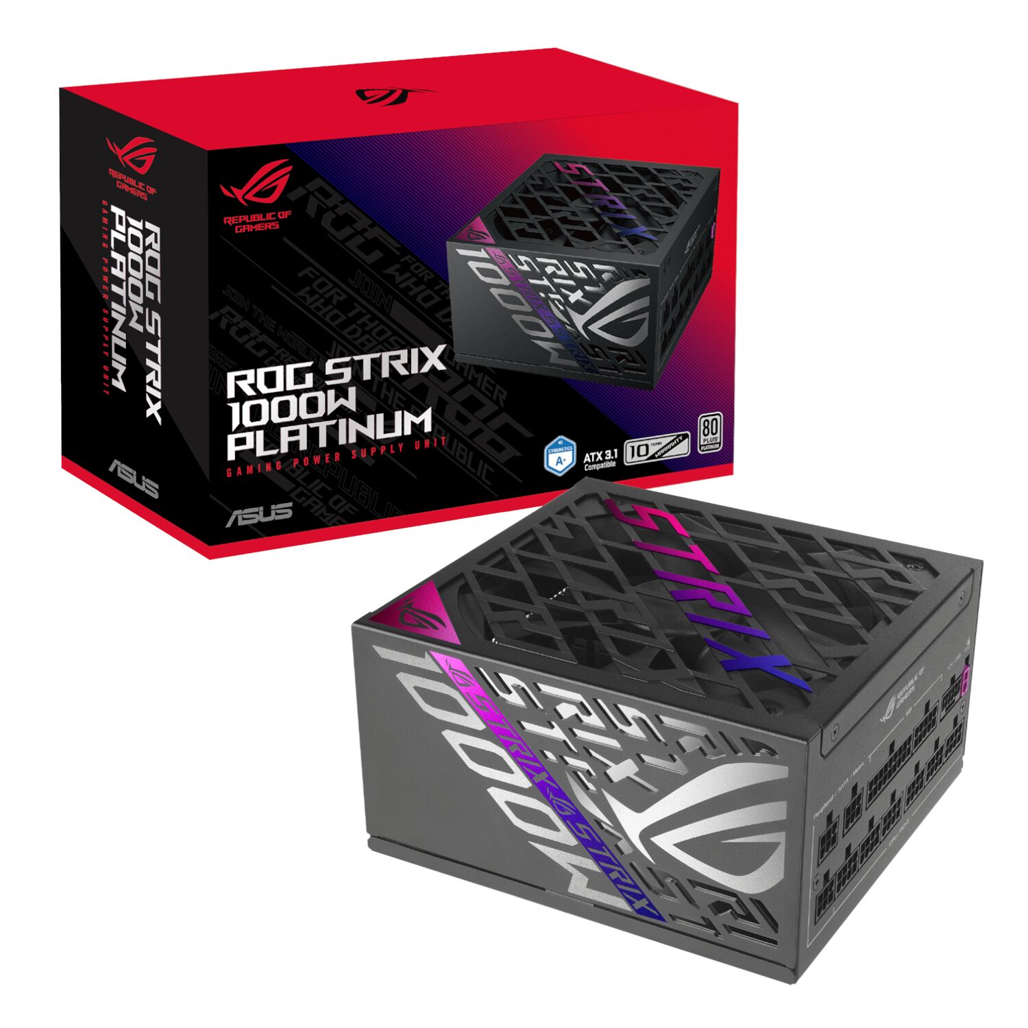 ROG STRIX 1000W 80 PLUS Platinum ATX 3.1 Fully-Modular Power Supply by Asus